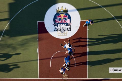 Participants perform during the Red Bull Half Court National finals in Athens, Greece on July 3, 2021. // Alex Grymanis / Red Bull Content Pool // SI202107050395 // Usage for editorial use only // 