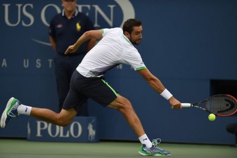 Marin Cilic during the 2014 US Open men's final against Kei Nishikori in Arthur Ashe Stadium.