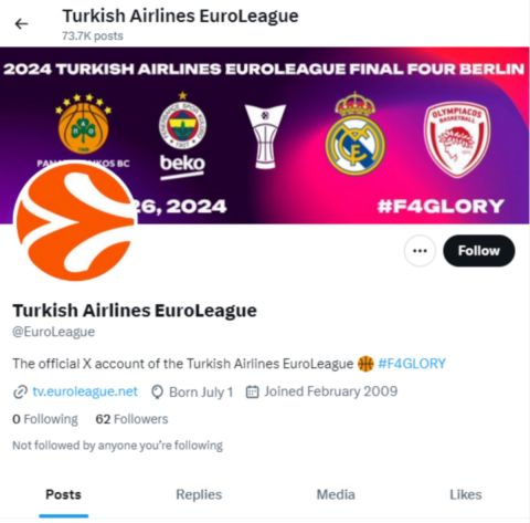 Το προφίλ της EuroLeague στο Twitter 