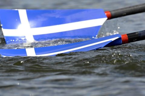 OARS OF GREECE TEAM DURING REGATTA WORLD ROWING CHAMPIONSHIPS ON KARAPIRO LAKE IN NEW ZEALAND...NEW ZEALAND , KARAPIRO , OCTOBER 31, 2010..( PHOTO BY ADAM NURKIEWICZ / MEDIASPORT )..PICTURE ALSO AVAIBLE IN RAW OR TIFF FORMAT ON SPECIAL REQUEST.