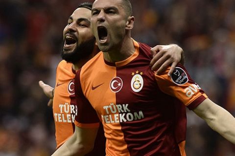 Spor Toto Süper Lig'in 34. haftasnda Galatasaray, Kayseri Erciyesspor ile Ali Sami Yen Spor Kompleksi Türk Telekom Arenada karlat. Maçn ikinci yarsnn ilk dakikalarnda Galatasaray'l Burak Ylmaz att gol sonras sevinç yaad. (Atlgan Özdil - Anadolu Ajans)