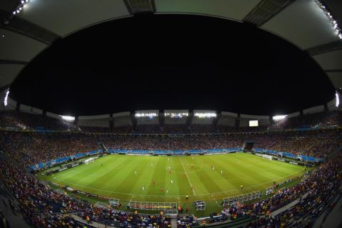 NATAL, BRAZIL - JUNE 16:  A general view of the stadium during the 2014 FIFA World Cup Brazil Group G match between Ghana and the United States at Estadio das Dunas on June 16, 2014 in Natal, Brazil.  (Photo by Laurence Griffiths/Getty Images)