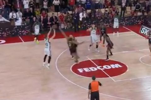 Το επικό buzzer-beater τρίποντο του Γκριγκόνις στο Μονακό - Παναθηναϊκός και οι πανηγυρισμοί των πράσινων