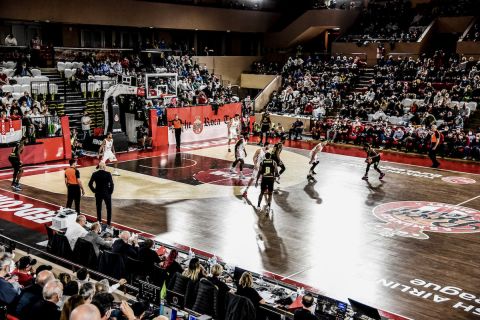 General view of Gaston Medecin Hall during the Euroleague match between Monaco and Olympiakos on March 23, 2022 in Monte Carlo, France. (Photo by Pascal Della Zuana/Icon Sport)