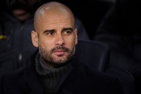 BARCELONA, SPAIN - FEBRUARY 04:  Head coach Josep Guardiola of FC Barcelona looks on prior to the La Liga match between FC Barcelona and Real Sociedad de Futbol at Camp Nou on February 4, 2012 in Barcelona, Spain.  (Photo by David Ramos/Getty Images)