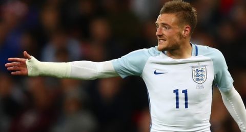 LONDON, ENGLAND - JUNE 02: Jamie Vardy of England in action during the international friendly match between England and Portugal at Wembley Stadium on June 2, 2016 in London, England.  (Photo by Clive Rose/Getty Images)