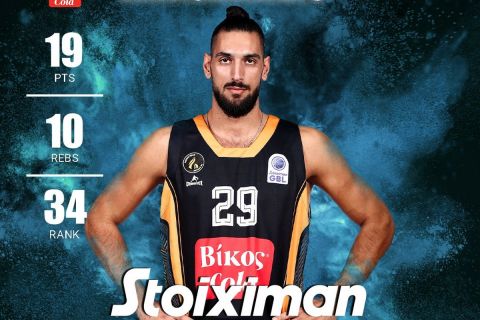 Stoiximan GBL: Ο Καραγιαννίδης αναδείχθηκε MVP της 7ης αγωνιστικής 