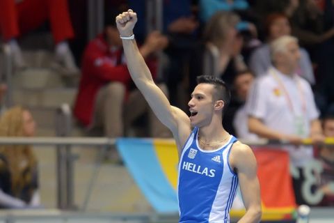 GEPA-08031443070 - SOPOT,POLEN,08.MAR.14 - SPORT DIVERS, LEICHTATHLETIK - IAAF Hallen Weltmeisterschaften, Stabhochsprung der Herren. Bild zeigt Konstadinos Filippidis (GRE). Foto: GEPA pictures/ Mario Kneisl