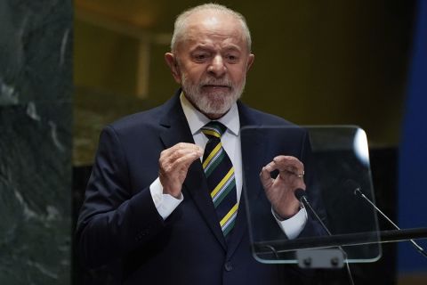 Brazil's President Luiz Inacio Lula da Silva addresses the 79th session of the United Nations General Assembly, Tuesday, Sept. 24, 2024, at the UN headquarters. (AP Photo/Julia Demaree Nikhinson)