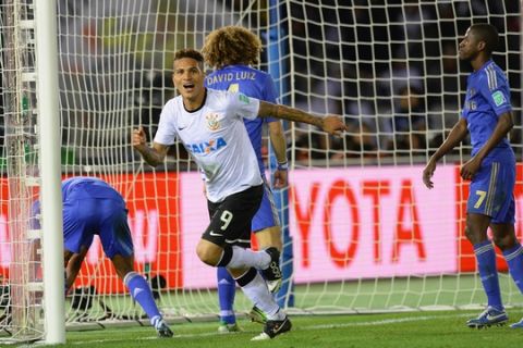 YOKOHAMA, JAPAN - DECEMBER 16:  Paolo Guerrero of Corinthians celebrates after scoring during the FIFA Club World Cup Final Match between Corinthians and Chelsea at International Stadium Yokohama on December 16, 2012 in Yokohama, Japan.  (Photo by Mike Hewitt - FIFA/FIFA via Getty Images)