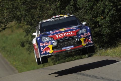 TRIER, GERMANY - AUGUST 20:  Sebastien Ogier of France and Julien Ingrassia of France compete in their Citroen Total WRTCitroen DS3 WRC  during Day 2 of the WRC Rally of Germany  on August 20, 2011 in Trier, Germany.  (Photo by Massimo Bettiol/Getty Images)