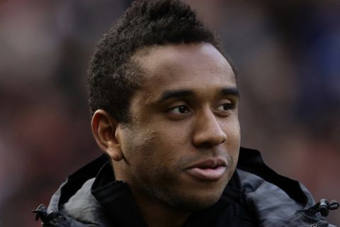 Manchester United's Anderson takes to the touchline before his team's s English Premier League soccer match against Arsenal at Old Trafford Stadium, Manchester, England, Saturday, Nov. 3, 2012. (AP Photo/Jon Super)