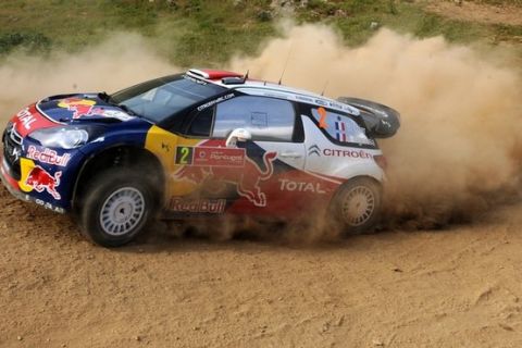 Sebastien Ogier and co-driver Julien Ingrassia of France steer their Citroen DS3 WRC during the second stage of the Portugal Rally near Almodovar, in southern Portugal, on March 26, 2011. AFP PHOTO/ FRANCISCO LEONG (Photo credit should read FRANCISCO LEONG/AFP/Getty Images)