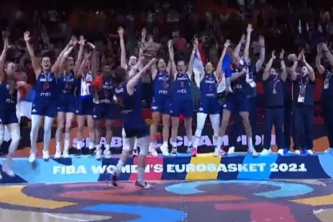 Η Σερβία πανηγυρίζει την κατάκτηση του Eurobasket 2021