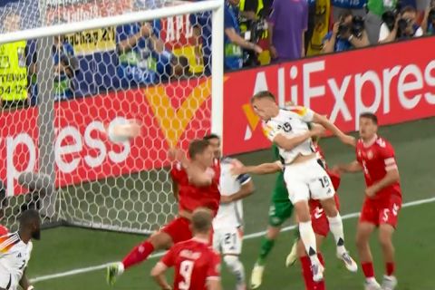Euro 2024, Γερμανία - Δανία: Ο Σλότερμπεκ σκόραρε στο 4', αλλά το γκολ ακυρώθηκε για επιθετικό φάουλ