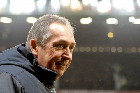 Aston Villa's French manager Gerard Houllier looks on before the English Premier League football match between Manchester United and Aston Villa at Old Trafford in Manchester, north-west England on February 1, 2011. AFP PHOTO/ANDREW YATESRESTRICTED TO EDITORIAL USE Additional licence required for any commercial/promotional use or use on TV or internet (except identical online version of newspaper) of Premier League/Football League photos. Tel DataCo +44 207 2981656. Do not alter/modify photo (Photo credit should read ANDREW YATES/AFP/Getty Images)