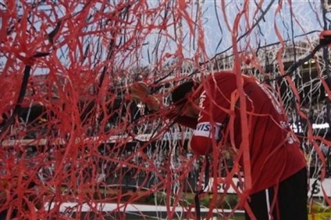 Sao Paulo FC' s goalkeeper Rogerio Ceni is covered by confetti at the end of a Brazilian soccer league game against Atletico Mineiro in Sao Paulo, Brazil, Wednesday, Sept. 7, 2011. Ceni played the 1000th game for his team, Sao Paulo that won 2-1. (AP Photo/Andre Penner)