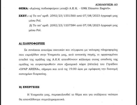 Επεισόδια στη Νέα Φιλαδέλφεια: Δύο ημέρες πριν ήταν ενήμεροι στην ΕΛ.ΑΣ. για τις προθέσεις των Κροατών χούλιγκαν