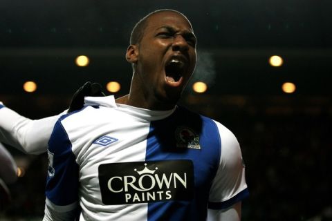 BLACKBURN, ENGLAND - JANUARY 23:  Junior Hoilett of Blackburn Rovers celebrates scoring his team's second goal during the Barclays Premier League match between Blackburn Rovers and West Bromwich Albion at Ewood Park on January 23, 2011 in Blackburn, England.  (Photo by Alex Livesey/Getty Images)