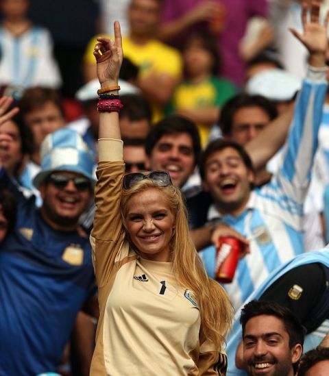 Mandatory Credit: Photo by Gabriel Piko/PikoPress/REX (3870058d)
 Eliana Guercio, wife of Argentina's Sergio Romero
 Nigeria v Argentina, 2014 FIFA World Cup, Group F, Estadio Beira-Rio, Porto Alegre, Brazl - 25 Jun 2014
 
