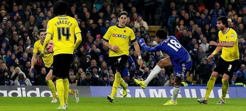 Loic Remy  of Chelsea scores his sides second goal 