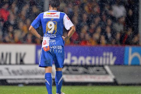 20101001 - MECHELEN, BELGIUM: Genk's Jelle Vossen reacts during the Jupiler Pro League match between KV Mechelen and Racing Genk, Friday 01 October 2010, in Mechelen on the tenth day of the Belgian soccer championship.?BELGA PHOTO YORICK JANSENS