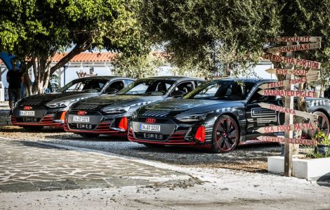 Ηλεκτρικές και πανίσχυρες βόλτες του Audi RS e-tron GT στη Ρόδο