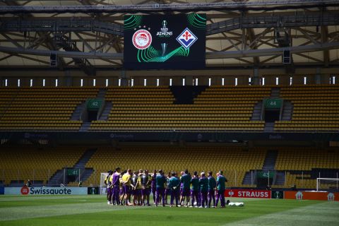 Η προπόνηση της Φιορέντινα στην OPAP Arena