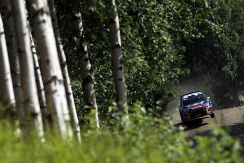 JYVASKYLA, FINLAND - JULY 30:  Sebastien Ogier of France and Julien Ingrassia of France compete in their Citroen Total WRT Citroen DS3 WRC during Day2 of the WRC Rally Finland on July 30, 2011 in Jyvaskyla, Finland.  (Photo by Massimo Bettiol/Getty Images)