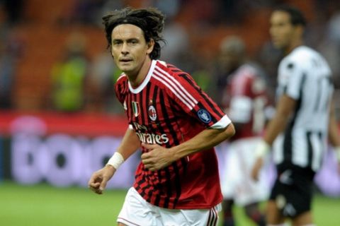 MILAN, ITALY - SEPTEMBER 21:  Filippo Inzaghi of AC Milan during the Serie A match between AC Milan and Udinese Calcio at Stadio Giuseppe Meazza on September 21, 2011 in Milan, Italy.  (Photo by Claudio Villa/Getty Images)