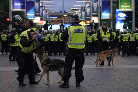 Police force outside Wembley in Champions League final