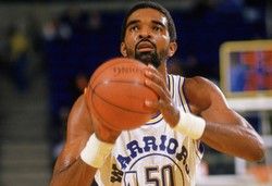 1987:  Ralph Sampson #50 of the Golden State Warriors makes a free throw during an NBA game in the 1987-88 season. NOTE TO USER: User expressly acknowledges and agrees that, by downloading and/or using this Photograph, User is consenting to the terms and conditions of the Getty Images License Agreement. (Photo by: Otto Greule Jr/Getty Images