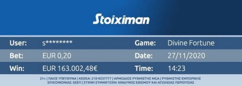 Νέο Jackpot στη Stoiximan: Κέρδισε 163.000€ με μόλις 0,20€!