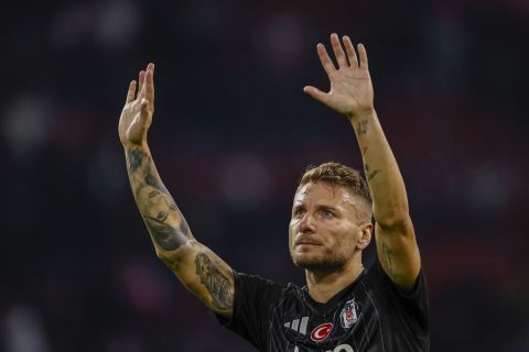 Besiktas' Ciro Immobile leaves the field at the end of the Europa League soccer match between Ajax and Besiktas, at the Johan Cruyff ArenA, in Amsterdam, Netherlands, Thursday, Sept. 26, 2024. (AP Photo/Maurice van Steen)