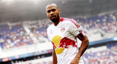 HARRISON, NJ - OCTOBER 06:  Thierry Henry #14 of the Red Bulls takes the field for the game against the Chicago Fire at Red Bull Arena on October 6, 2012 in Harrison, New Jersey.  (Photo by Nick Laham/Getty Images for New York Red Bulls)