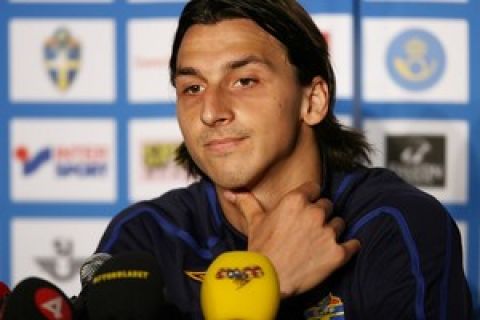 Swedish footballer Zlatan Ibrahimovic listens to questions during a press conference at the Swedish training camp in Lugano, Switzerland, June 06, 2008.  Sweden will play in group D with Greece, Russia and Spain during the Euro 2008 football tournament hosted by Switzerland and Austria from June 7 to 29. AFP PHOTO/Leon Neal (Photo credit should read Leon Neal/AFP/Getty Images)