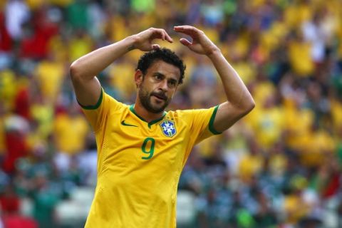 FORTALEZA, BRAZIL - JUNE 17:  Fred of Brazil reacts during the 2014 FIFA World Cup Brazil Group A match between Brazil and Mexico at Castelao on June 17, 2014 in Fortaleza, Brazil.  (Photo by Robert Cianflone/Getty Images)