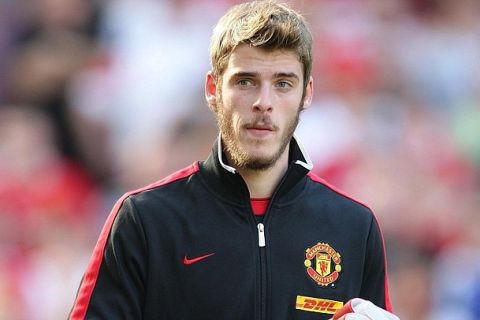 Manchester United's David De Gea goalkeeper during the Barclays Premier League match at Old Trafford, Manchester. PRESS ASSOCIATION Photo. Picture date: Saturday October 1, 2011. See PA Story: SOCCER Man Utd. Photo credit should read: Dave Thompson/PA Wire. RESTRICTIONS EDITORIAL USE ONLY. No use with unauthorised audio, video, data, fixture lists, club/league logos or 'live' services. Online in-match use limited to 45 images, no video emulation. No use in betting, games or single club/league/player publications.