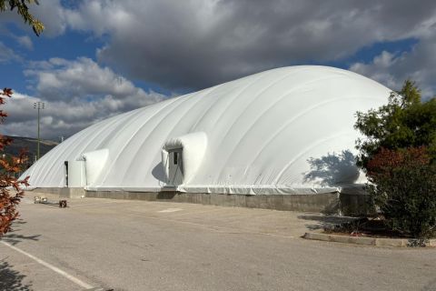 Το SPORT24 στο εντυπωσιακό Air Dome που θα στεγάζει τις μπασκετικές ελπίδες της ΑΕΚ