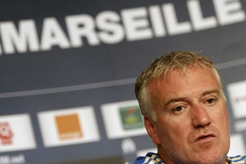 Olympique Marseille coach Didier Deschamps attends a news conference at La Commanderie in Marseille, June 29, 2011.
REUTERS/Philippe Laurenson  (FRANCE - Tags: SPORT SOCCER)