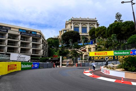 CIRCUIT DE MONACO, MONACO - MAY 19: Pirelli trackside advertising during the Monaco GP at Circuit de Monaco on Wednesday May 19, 2021 in Monte Carlo, Monaco. (Photo by Mark Sutton / LAT Images)