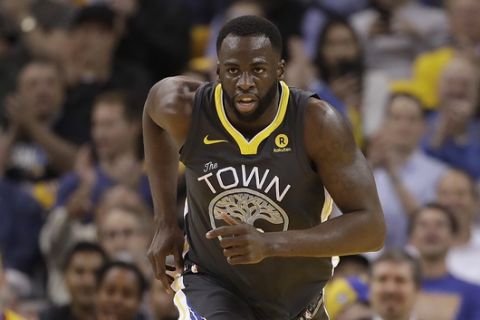 Golden State Warriors forward Draymond Green (23) against the Houston Rockets during Game 4 of the NBA basketball Western Conference Finals in Oakland, Calif., Tuesday, May 22, 2018. (AP Photo/Marcio Jose Sanchez)