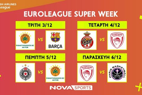 EuroLeague: "Διαβολοβδομάδα" No4 στο παρκέ του Novasports!