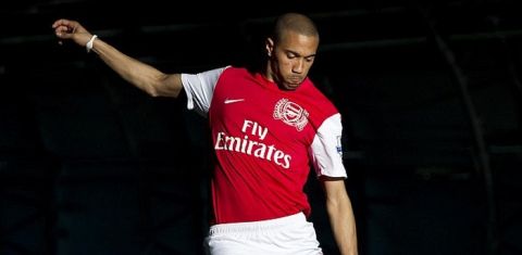 Gael Clichy (Arsenal). Arsenal New Home Kit Photoshoot. Arsenal Training Ground. London Colney, Herts, 8/4/11. Credit : Arsenal Football Club / David Price.