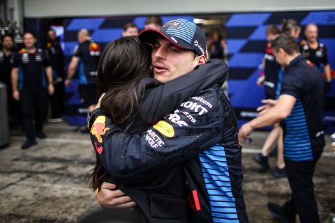 November 3, 2024, Interlagos, Brazil: VERSTAPPEN Max (ned), Red Bull Racing RB20, portrait Kelly Piquet, portrait during the Formula 1 Grande Premio de Sao Paulo 2024, 21th round of the 2024 Formula One World Championship from November 1 to 3, 2024 on the Interlagos Circuit, in Sao Paulo, Brazil  (Credit Image: © Panoramic via ZUMA Press)