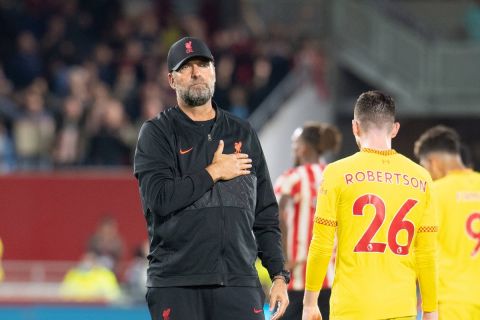 Liverpool manager Jurgen Klopp after the Premier League match between Brentford and Liverpool at the Brentford Community Stadium, Brentford, England on 25 September 2021. PUBLICATIONxNOTxINxUK Copyright: xAndrewxAleksiejczukx PMI-4442-0035 