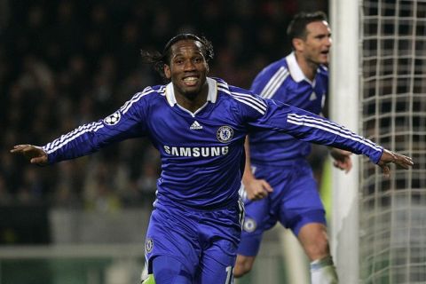 Foto Omega/Baroncini citazione obbligatoria Champions' League 2008/2009 Torino 10/03/2009 Juventus-Chelsea. Nella foto Didier Drogba dopo il suo gol