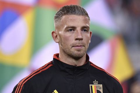 FILE - Belgium's Toby Alderweireld during the Nations League soccer match between Belgium and Wales at the King Baudouin Stadium in Brussels, on Sept. 22, 2022. (AP Photo/Geert Vanden Wijngaert, File)