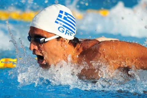 Greece's Ioannis Drymonakos competes during the men's 200m butterfly semifinal at the European Swimming Championships in Budapest on August 11, 2010.  AFP PHOTO / DANIEL MIHAILESCU (Photo credit should read DANIEL MIHAILESCU/AFP/Getty Images)