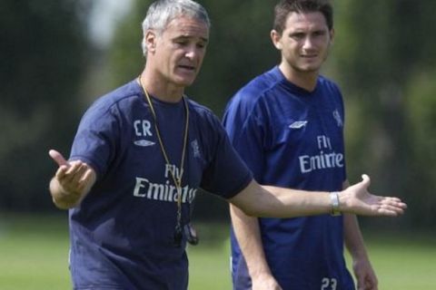 PIC ALAN WALTER      160802
CHELSEA TRAINING
MANAGER CLAUDIO RANIERI & FRANK LAMPARD